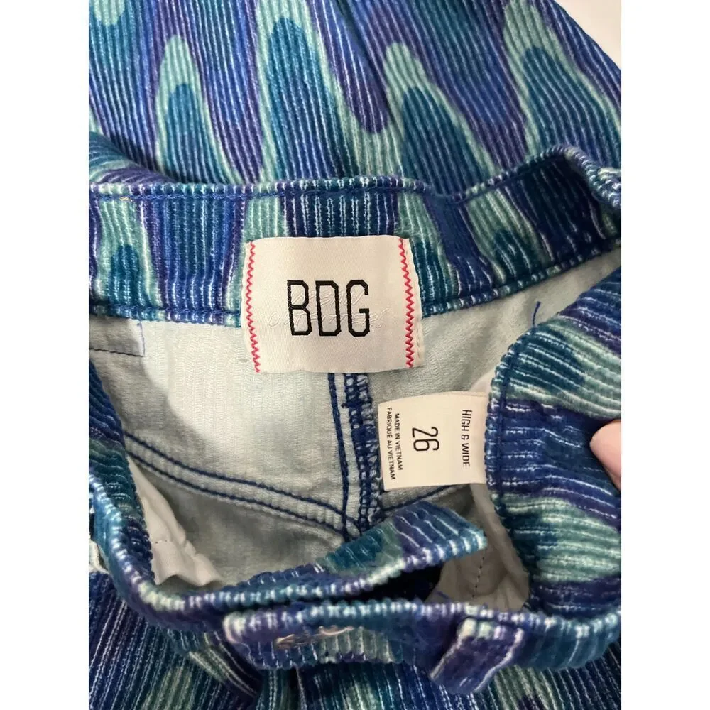 BDG Urban Outfitters High And Wide Corduroy Pants Size 26 Blue Wave Women's - Picture 4 of 10